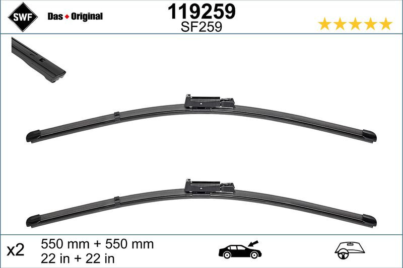 Set lamela stergator SWF Wiper FB OE LHD 550/550 mm