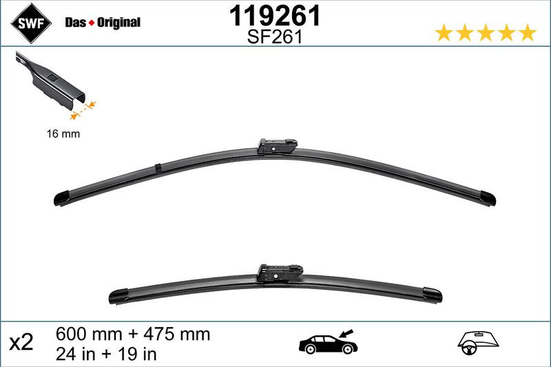 Set lamela stergator SWF Wiper FB OE LHD 600/475 mm
