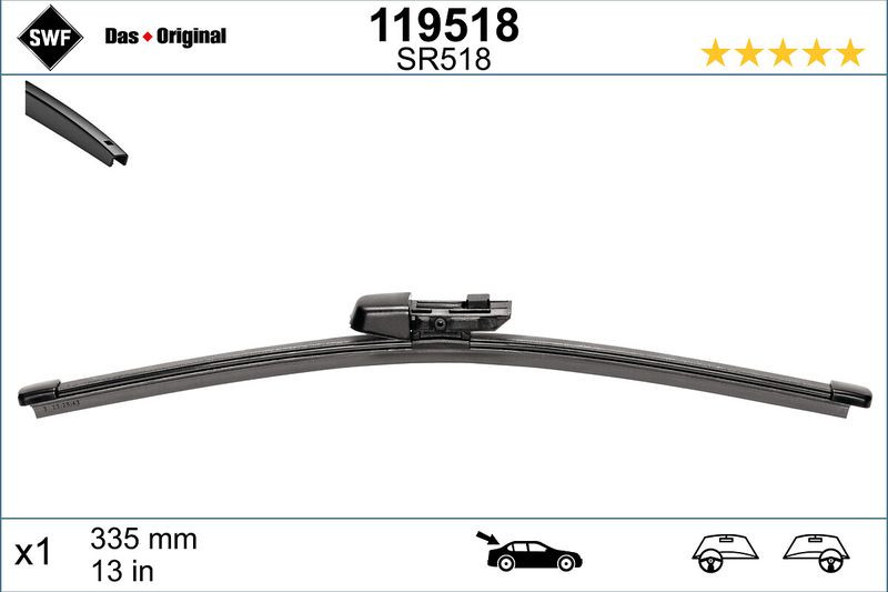 Lamela stergator spate SWF Wiper FB REAR LHD/RHD 335 mm