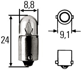 Bec Hella 2W 24V BA9s