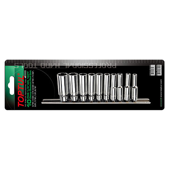 Set tubulare 1/4" 12PT (10 piese)