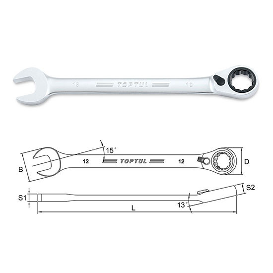 Cheie combinata cu clichet 19 mm