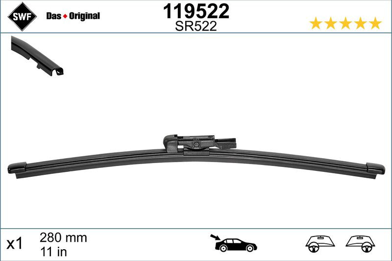 Lamela stergator spate SWF Wiper FB REAR LHD/RHD 280 mm