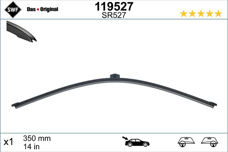 Lamela stergator spate SWF Wiper FB REAR LHD/RHD 350 mm