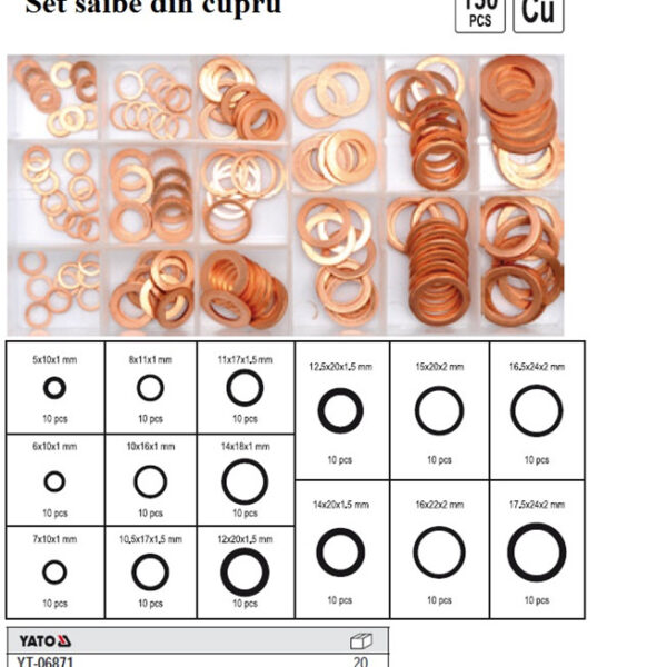 Set saibe din cupru 150 piese