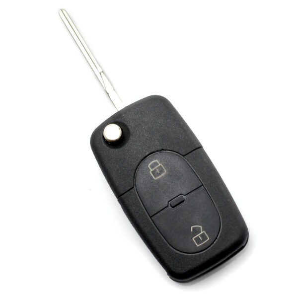 Audi - Carcasa cheie tip briceag, 2 butoane "rotunde", cu baterie 1616