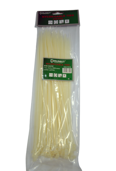 Colier plastic 4.8x380 Alb 100 buc