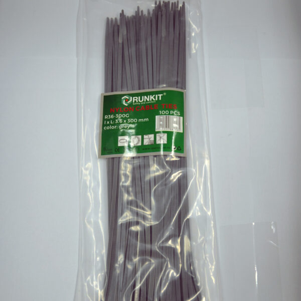Colier plastic 4.8x380 Gri 100 buc