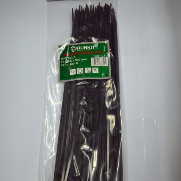 Colier plastic 3.6x370 Negru 100 buc