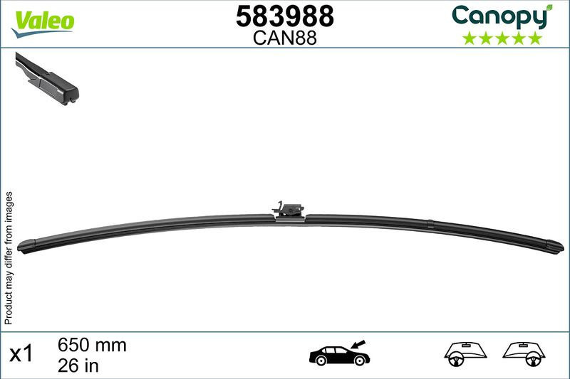 A doua imagine a Lamela stergator Valeo Canopy 650 mm | 26 inch