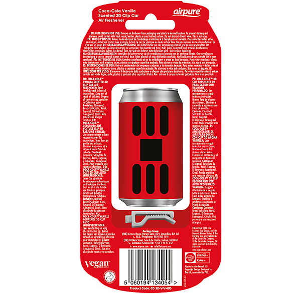 AIRPURE Odorizant auto, cutie de sifon 3D, vanilie Coca-Cola
