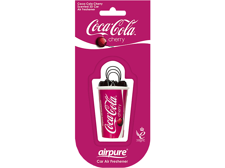 A doua imagine a AIRPURE Odorizant pentru mașină, cană 3D, cireșe Coca Cola
