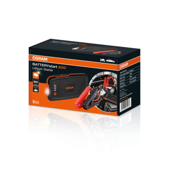 A doua imagine a Jump starter pentru pornire masina, acumulator extern power bank 6000 mAh Osram Batterystart 200