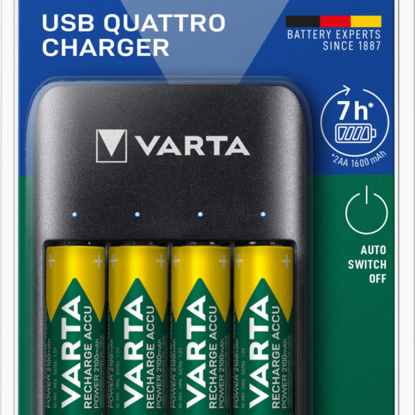 Incarcator baterie Varta USB Quattro Charger + 4X AA 2100 mAh