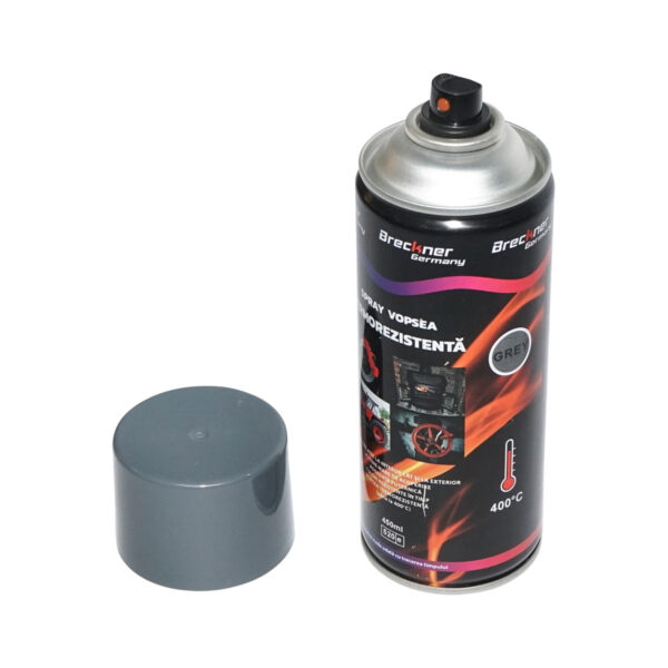 A doua imagine a Spray vopsea acrilic termorezistent la 400 grade gri 450ml Breckner Germany