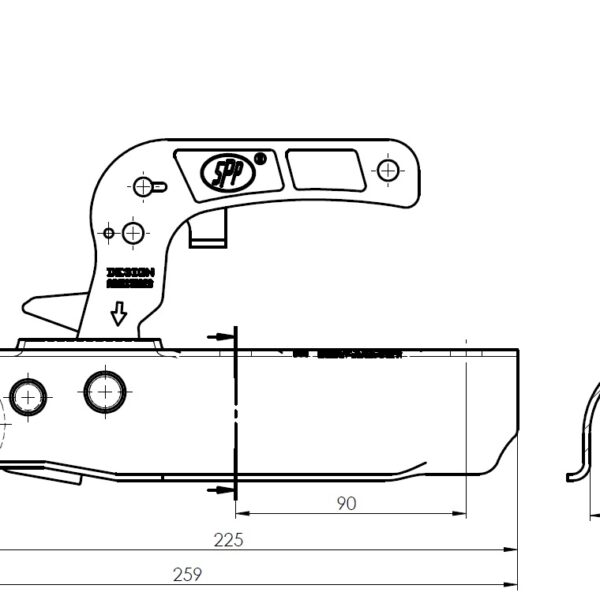 A doua imagine a Cupla remorca 750 kg bara rotunda 60.50 mm