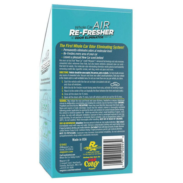 A doua imagine a Spray Curatare Aer Conditionat Meguiars Air Re-Fresher New Car Scent