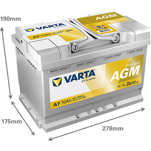 A doua imagine a Acumulator Varta SILVER dynamic AGM 70Ah 760 A