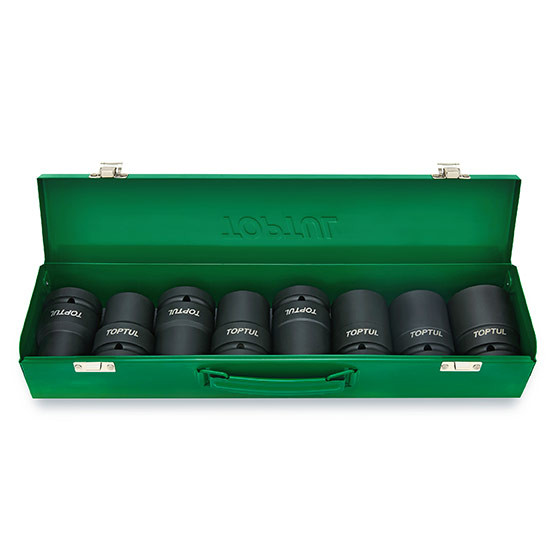 Set tubulare impact 1" 6 caneluri 8 piese