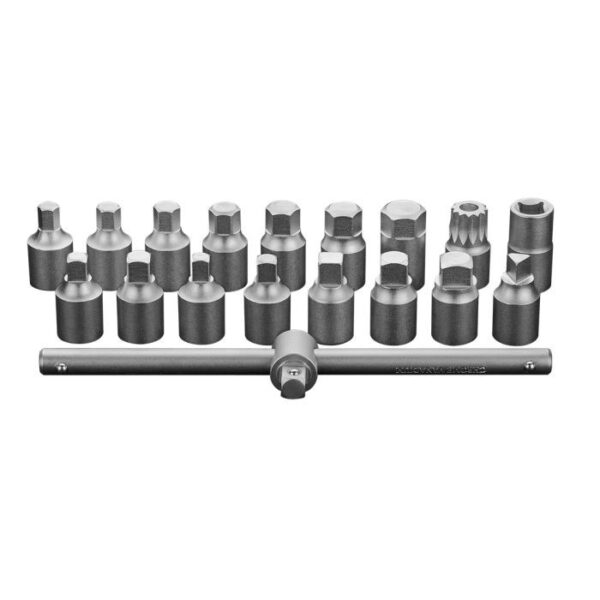 A doua imagine a Set chei desfacere buson scurgere ulei diverse marci auto 18 buc, 3/8 "