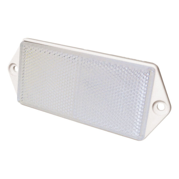 Catadioptru dreptunghiular cu suruburi 103x40mm Alb
