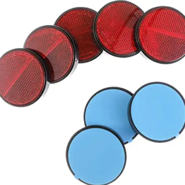 Catadioptru rotund autoadeziv 60 mm Rosu
