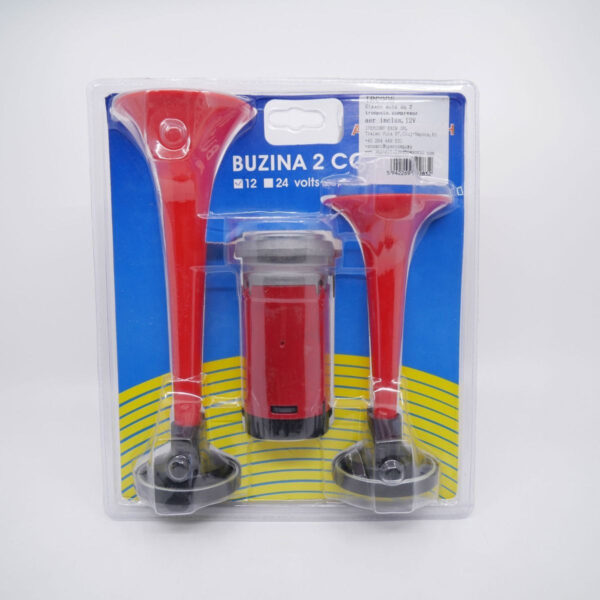 Claxon auto 2 trompete, compresor aer inclus, 12V