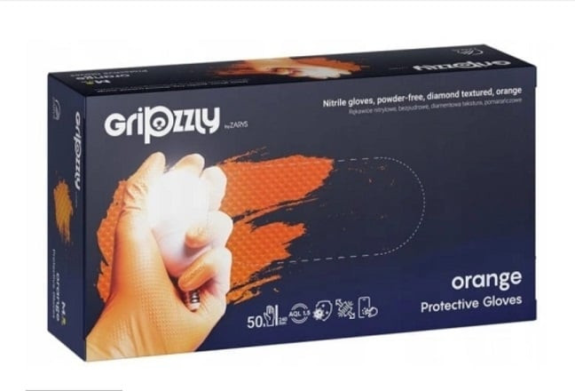 Manusi nitril pentru mecanici, Gripzzly portocaliu, 50 buc/set, Marime XXL