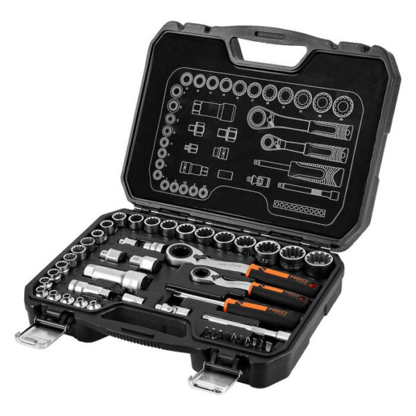 Set de chei tubulare 1/4„ + 3/8”, 46 buc