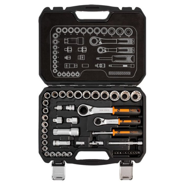 A doua imagine a Set de chei tubulare 1/4„ + 3/8”, 46 buc