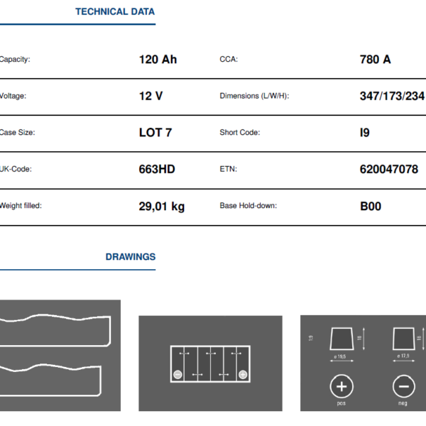 A doua imagine a Acumulator Varta 120AH 12V