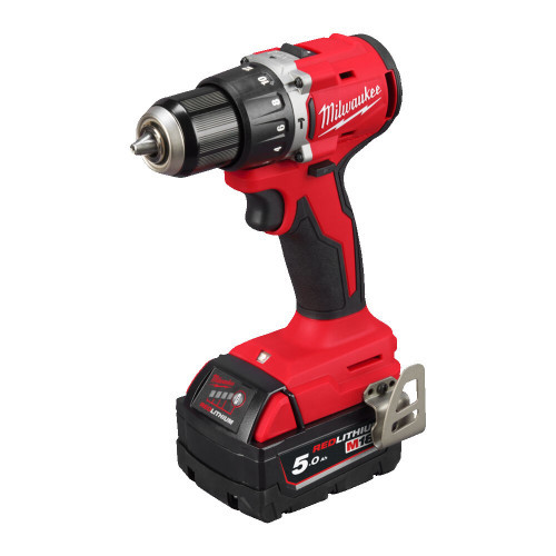 Mașină de găurit și înșurubat cu percuție, Milwaukee, M18 BLPDRC-502C, 2x acumulator M18 B5, 1x încarcator M12-18C,cutie plastic