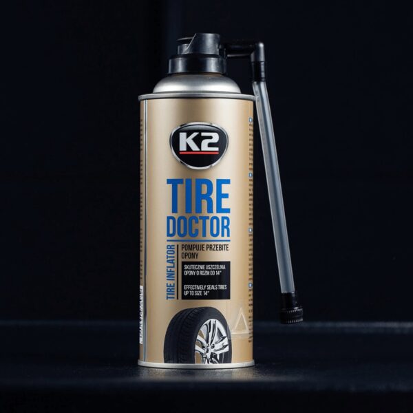 A doua imagine a K2 TIRE DOKTOR 398ml Spray pt umflat si reparat anvelope