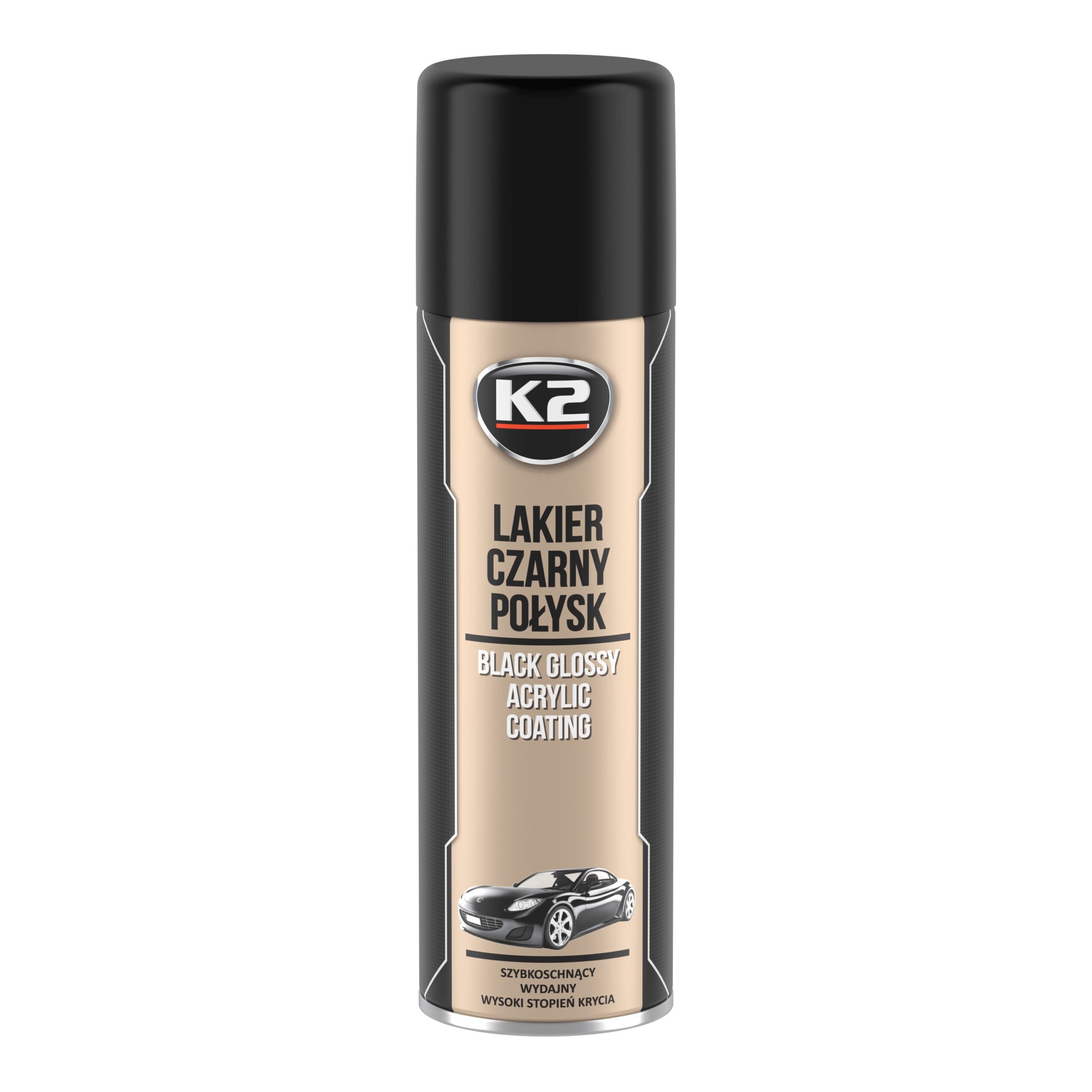 Lac acrilic K2 negru lucios 500 ml