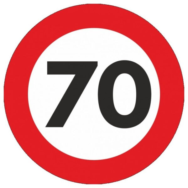Indicator limitare viteza autocolant 70 km/ora Ø12