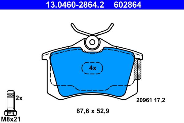 Set plăcuțe frână ATE 13.0460-2864.2