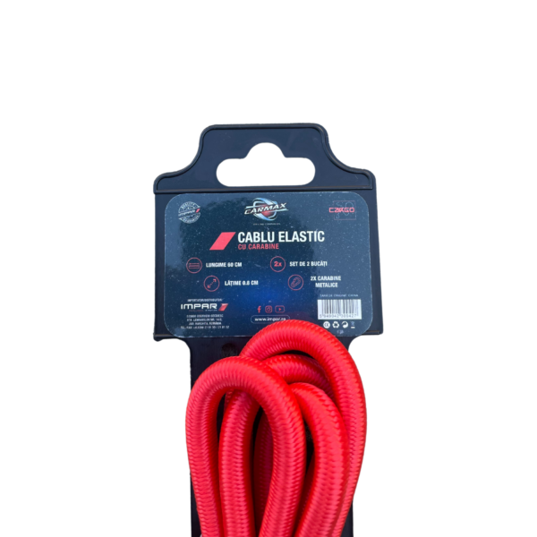 A doua imagine a CABLU ELASTIC CU CARABINE CARMAX 60CM - SET 2 BUC.