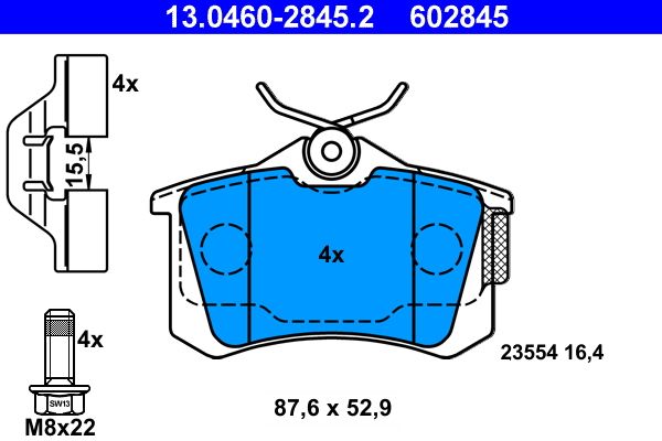 Set plăcuțe frână ATE 13.0460-2845.2