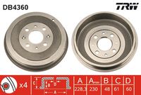 Tambur frână TRW DB4360 spate