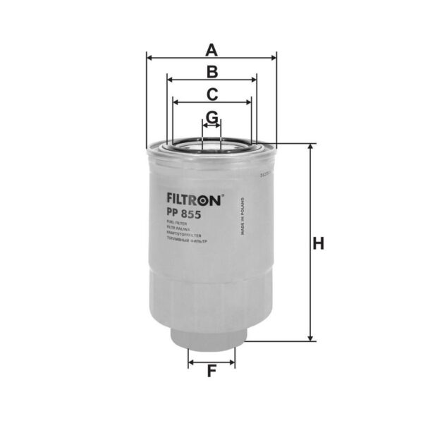 A doua imagine a Filtru de combustibil FILTRON PP 855