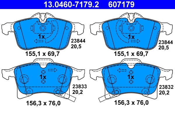 Set plăcuțe frână ATE 13.0460-7179.2 față