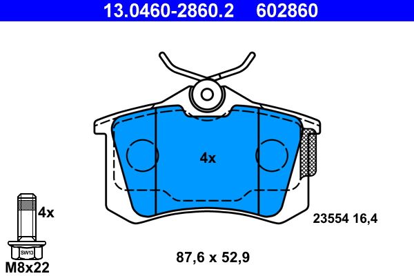 Set plăcuțe frână ATE 13.0460-2860.2