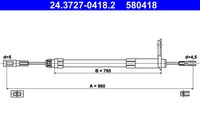 Cablu frână de mână ATE 24.3727-0418.2